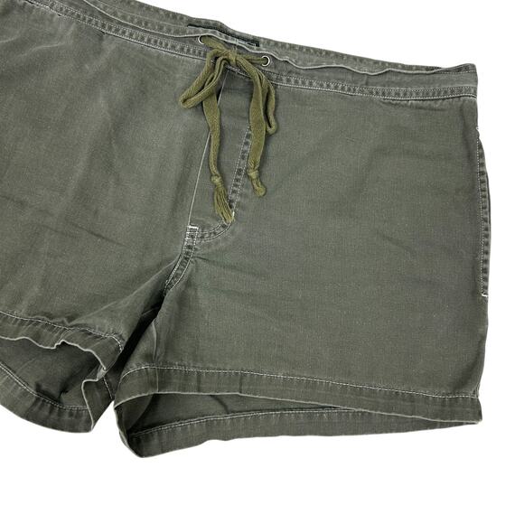 Abercrombie and Fitch Green Linen Blend Safari Casual Lounge Shorts L - Picture 2 of 3